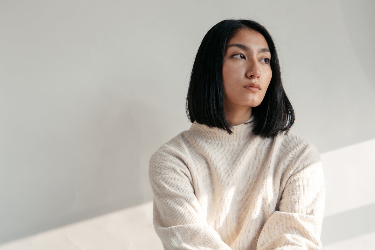 カシミアクルーネックセーター